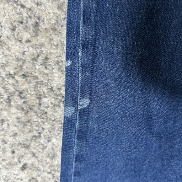 Sézane Jeans Womens 36 Blue High Rise Wide Leg Button Fly Denim Patch Pockets - Picture 2 of 10